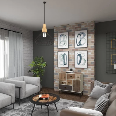 Wood And Metal 7 Drawer Buffet White/Black - Olivia & May 17 Wood And Metal 7 Drawer Buffet White/Black - Olivia & May - Image 17