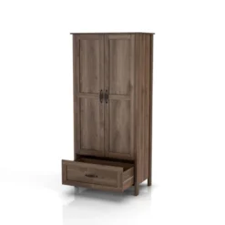 Nurembo 1 Drawer Wardrobe Closet Distressed Walnut - HOMES: Inside + Out -Baxton Studio Shop GUEST 1cffac1b 4d43 4246 ba00 dcd7f34704bd
