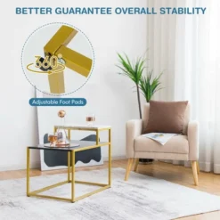 Costway 2 Tier End Side Table Metal Frame Nightstand With Storage Shelf Living Room 10 Costway 2 Tier End Side Table Metal Frame Nightstand With Storage Shelf Living Room -Baxton Studio Shop GUEST 1d7c9d64 caca 43e4 85cf bff70759c6a8