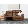Gilbert Leather Manual Reclining Loveseat Brown - Abbyson Living