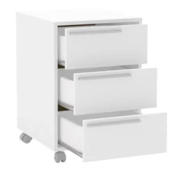 Maia 3 Drawer File Cabinet White - Polifurniture