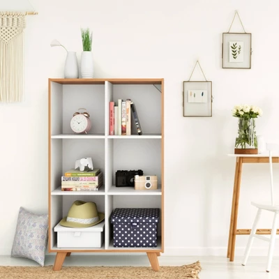 Morgan Mid-Century 6 Cube Toy Storage Organizer Wood/White - Humble Crew 6 Morgan Mid-Century 6 Cube Toy Storage Organizer Wood/White - Humble Crew - Image 6