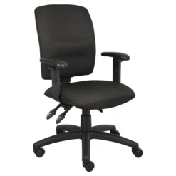 Multi-Function Fabric Task Chair With Adjustable Arms Black - Boss Office Products