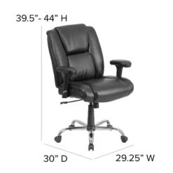 Flash Furniture HERCULES Series Big & Tall 400 Lb. Rated Black LeatherSoft Ergonomic Task Office Chair With Chrome Base And Adjustable Arms -Baxton Studio Shop GUEST 1ec88671 1ecb 41b2 b9ba d727b5cd4547