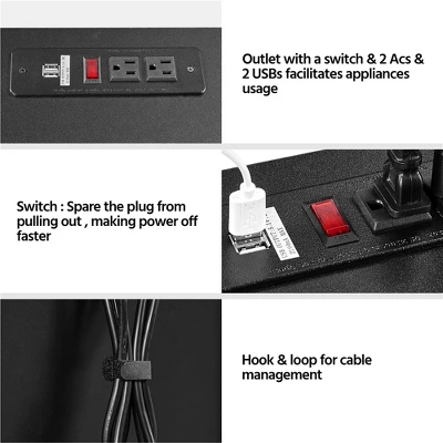 Yaheetech 3-Drawer Vintage File Cabinet With Socket And USB Charging Port Black/Rustic Brown 5 Yaheetech 3-Drawer Vintage File Cabinet With Socket And USB Charging Port Black/Rustic Brown - Image 5