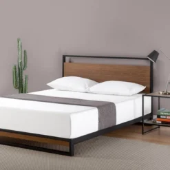 Suzanne Platform Bed With Headboard Black - Zinus