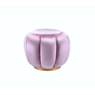 19" Heiress Ottoman Bubblegum Pink Velvet - Acme Furniture 1 19" Heiress Ottoman Bubblegum Pink Velvet - Acme Furniture