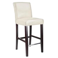 Antonio Bar Height Barstool W/ Bonded Leather Seat - Corliving -Baxton Studio Shop GUEST 200498cb 260a 4164 b508 f414b0682733