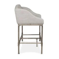 Dillon Counter Height Bench Metal Pewter Woven Fabric - Hillsdale Furniture