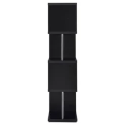 Baxter 4 Shelf Zig Zag Bookcase With Chrome Details - Coaster -Baxton Studio Shop GUEST 206699e6 3ace 45b3 9c7e bd99cf6b623b