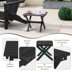 Costway Outdoor Folding Side Table Weather-Resistant HDPE Adirondack Table Black/Gray -Baxton Studio Shop GUEST 210193b7 c904 415a ac5e 7106886b33cb