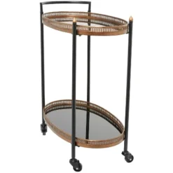 Modern Traditional Metal And Glass Bar Cart Brass - Olivia & May -Baxton Studio Shop GUEST 21b9b847 c344 409c 9326 8eb38b89a1a9