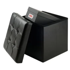 Ashford Storage Ottoman With Accent Stools Faux Leather - Winsome -Baxton Studio Shop GUEST 21d59c74 ce26 4314 97c3 b55a6e53a19a