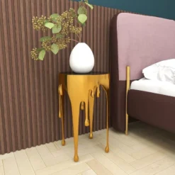 Contemporary Aluminum Melting Accent Table - Olivia & May -Baxton Studio Shop GUEST 2244df20 c899 4cd2 8932 9d7490f155ad