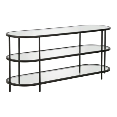 Black Bronze Oval TV Stand - Henn&Hart 1 Black Bronze Oval TV Stand - Henn&Hart