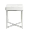 Julia Vanity Bench White/Chrome - Carolina Chair & Table