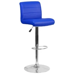 Flash Furniture Contemporary Vinyl Adjustable Height Barstool With Rolled Seat And Chrome Base -Baxton Studio Shop GUEST 2360601e 1ea6 4400 bf6b 0d0a90790463