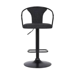 Ian Contemporary Adjustable Barstool Black - Armen Living