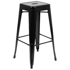 Flash Furniture 30" High Metal Indoor Bar Stool - Stackable Set Of 4 -Baxton Studio Shop GUEST 23a8da48 cca5 4aeb 9cc1 3bd5e7123b22