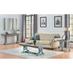 Skye Occasional Fold Out Console Table Blue - Treasure Trove Accents -Baxton Studio Shop GUEST 23db3e0b 28fd 410e 8268 35d40fae0c5f