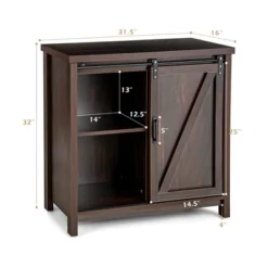Costway Kitchen Buffet Storage Cabinet Cupboard Freestanding Sideboard Sliding Barn Door -Baxton Studio Shop GUEST 244ce587 5883 486c 85a5 1fe651b5c999