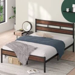 Roman Bamboo And Metal Platform Bed Frame Brown - Zinus -Baxton Studio Shop GUEST 24633728 a1ed 4c2c 8fe5 7d99df9ef03a