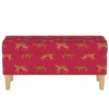 Storage Bench Cheetah Walk Raspberry - Skyline Furniture