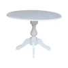 42" Matt Round Dual Drop Leaf Pedestal Table White - International Concepts