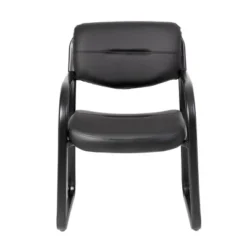 Leather Sled Base Guest Chair Black - Boss Office Products -Baxton Studio Shop GUEST 24f8d121 78f8 42e7 a540 2a7a1a19bab2