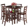 5pc Orlando 2 Shelves Counter Height Dining Sets Wood/Walnut - Winsome