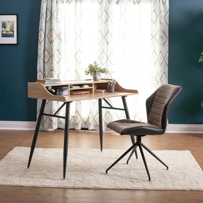 Woodford Writing Desk With Low Hutch Graphite/Ash - Calico Designs 2 Woodford Writing Desk With Low Hutch Graphite/Ash - Calico Designs - Image 2