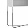 Wooden Console Table With 2 Open Compartments And Metal Frame White/Chrome - The Urban Port