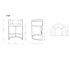 Set Of 2 Cosmopolitan Upholstered Metal Counter Height Barstools - Manhattan Comfort -Baxton Studio Shop GUEST 25b0a8f7 232a 4db1 b220 582662def3e6