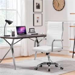 Yaheetech Modern Faux Leather Office Desk Chair