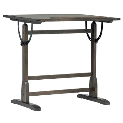 Vintage Solid Wood Drawing/Drafting Table With 36" Wide Adjustable Top Distressed Black - Studio Designs 6 Vintage Solid Wood Drawing/Drafting Table With 36" Wide Adjustable Top Distressed Black - Studio Designs - Image 6