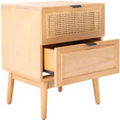 Baisley 2 Drawer Rattan Nightstand - Natural - Safavieh -Baxton Studio Shop GUEST 26d95556 edd0 4ced b4f3 4320331d903d