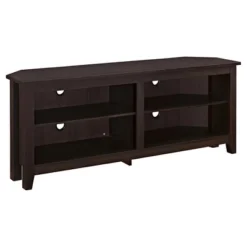 Transitional 4 Cubby Wood Open Storage Corner TV Stand For TVs Up To 65" - Saracina Home -Baxton Studio Shop GUEST 276ce2aa 26a7 4261 89df d38632d1ab85