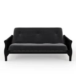 Full Chester Wood Arm Futon Frame With 8" Polyester Mattress - Room & Joy -Baxton Studio Shop GUEST 27fc2e97 bbb0 4529 9aaf 3e068a3d0885