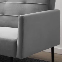 Comfort Collection Futon Sofa Bed With Buttonless Tufting - Lucid -Baxton Studio Shop GUEST 2805de54 9c43 4a3b 8dea a0d4aa834542