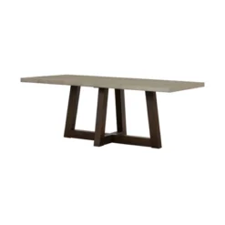 Rectangle Elodie Concrete/Oak Dining Table Dark Gray - Armen Living