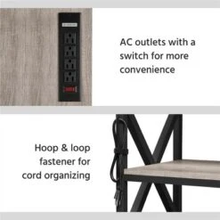 Yaheetech Vintage 3-layer TV Stand TV Console With Power Outlet -Baxton Studio Shop GUEST 281a5752 d0f6 4960 a4c1 315418e11218