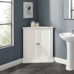 Shoreline Stackable Corner Pantry White - Crosley -Baxton Studio Shop GUEST 284819a9 4f49 4b7f 9ef8 65793d2b8d12