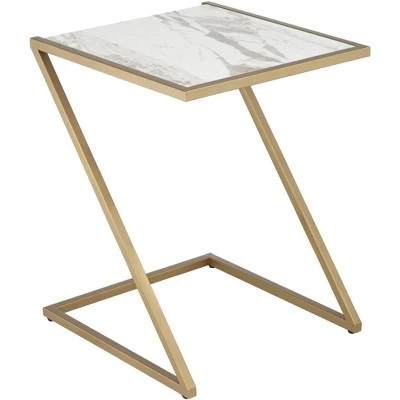 Kensington Hill Modern Gold Square Nesting Tables Set Of 3 19" Wide White Marble Tabletop For Living Room Bedroom Bedside Entryway 8 Kensington Hill Modern Gold Square Nesting Tables Set Of 3 19" Wide White Marble Tabletop For Living Room Bedroom Bedside Entryway - Image 8