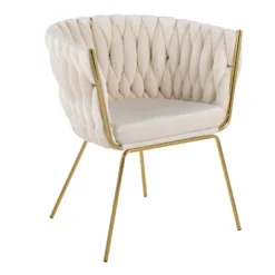Braided Renee Velvet/Metal Accent Chair - LumiSource -Baxton Studio Shop GUEST 287e70a1 346a 4ce4 83b7 fc1c90697912