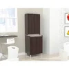 4 Door Breakroom Cabinet Espresso/Amber Gray - Inval