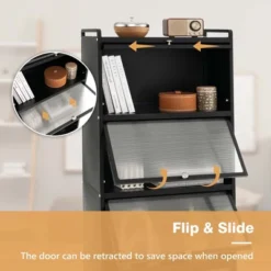 Costway 5-Tier Kitchen Baker's Rack Storage Cabinet Mobile Microwave Stand Flip-up Doors -Baxton Studio Shop GUEST 2909b933 4468 4201 a8f1 693552550d89