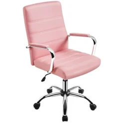 Yaheetech Mid-Back Office Chair With Arms 360° Swivel PU Leather Office Executive Chair -Baxton Studio Shop GUEST 298ae85f 894e 4c8f aa6b 47b3afe4a067