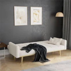 Benedict Wooden Futon Ivory - Room & Joy -Baxton Studio Shop GUEST 29a14a7e 8918 46e9 811f 506352cef1c8