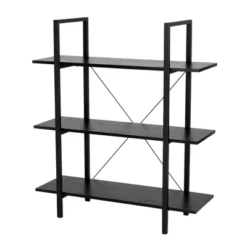 Modern Industry Metal/Wooden 3 Tier Bookcase With Shelves - Glitzhome -Baxton Studio Shop GUEST 29a9cf46 4745 40fa 8faa 7d12ecd495d0
