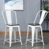 Set Of 2 24" Reed Wood Seat Counter Height Barstool - Carolina Chair & Table